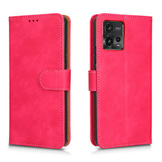 Funda de Cuero Cartera con Soporte Carcasa L01Z para Motorola Moto G72 Rosa Roja