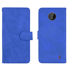 Funda de Cuero Cartera con Soporte Carcasa L01Z para Nokia C10 Azul