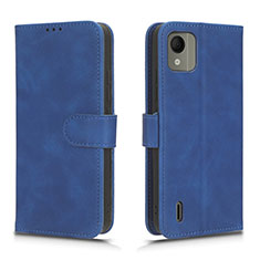Funda de Cuero Cartera con Soporte Carcasa L01Z para Nokia C110 Azul