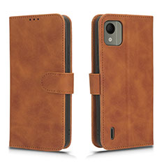 Funda de Cuero Cartera con Soporte Carcasa L01Z para Nokia C110 Marron