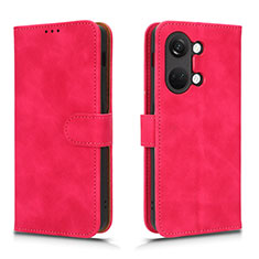 Funda de Cuero Cartera con Soporte Carcasa L01Z para OnePlus Ace 2V 5G Rosa Roja