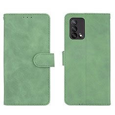 Funda de Cuero Cartera con Soporte Carcasa L01Z para Oppo A74 4G Verde