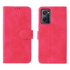 Funda de Cuero Cartera con Soporte Carcasa L01Z para Oppo A96 4G Rosa Roja