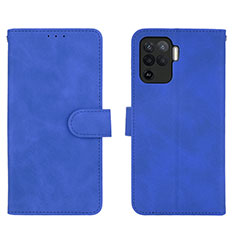 Funda de Cuero Cartera con Soporte Carcasa L01Z para Oppo F19 Pro Azul