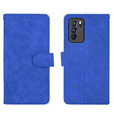 Funda de Cuero Cartera con Soporte Carcasa L01Z para Oppo Reno6 Pro 5G India Azul