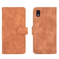 Funda de Cuero Cartera con Soporte Carcasa L01Z para Samsung Galaxy A01 Core Marron