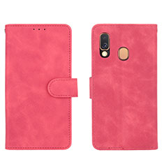 Funda de Cuero Cartera con Soporte Carcasa L01Z para Samsung Galaxy A40 Rosa Roja