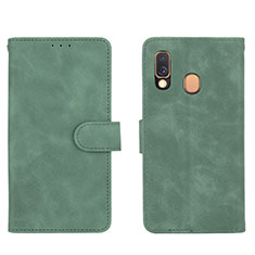 Funda de Cuero Cartera con Soporte Carcasa L01Z para Samsung Galaxy A40 Verde