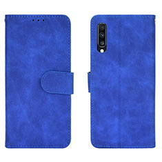 Funda de Cuero Cartera con Soporte Carcasa L01Z para Samsung Galaxy A70 Azul