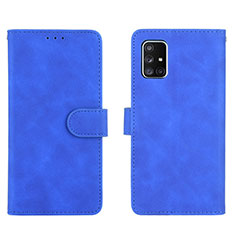 Funda de Cuero Cartera con Soporte Carcasa L01Z para Samsung Galaxy A71 5G Azul