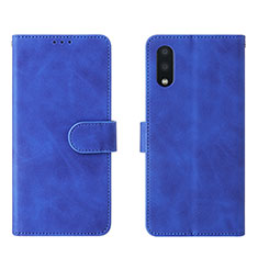 Funda de Cuero Cartera con Soporte Carcasa L01Z para Samsung Galaxy M02 Azul