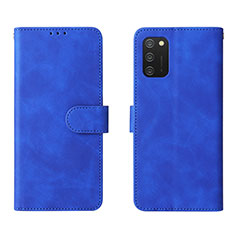 Funda de Cuero Cartera con Soporte Carcasa L01Z para Samsung Galaxy M02s Azul