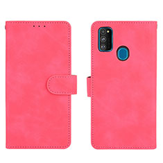 Funda de Cuero Cartera con Soporte Carcasa L01Z para Samsung Galaxy M21 Rosa Roja