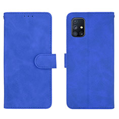 Funda de Cuero Cartera con Soporte Carcasa L01Z para Samsung Galaxy M51 Azul