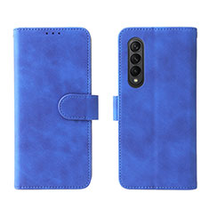 Funda de Cuero Cartera con Soporte Carcasa L01Z para Samsung Galaxy Z Fold3 5G Azul