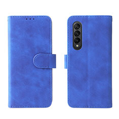 Funda de Cuero Cartera con Soporte Carcasa L01Z para Samsung Galaxy Z Fold4 5G Azul
