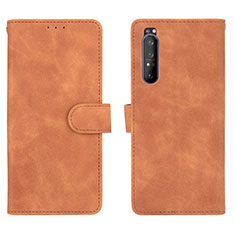 Funda de Cuero Cartera con Soporte Carcasa L01Z para Sony Xperia 1 II Marron