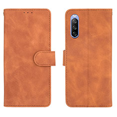 Funda de Cuero Cartera con Soporte Carcasa L01Z para Sony Xperia 10 III Marron