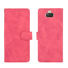 Funda de Cuero Cartera con Soporte Carcasa L01Z para Sony Xperia 10 Rosa Roja