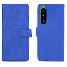 Funda de Cuero Cartera con Soporte Carcasa L01Z para Sony Xperia 5 III Azul