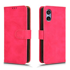 Funda de Cuero Cartera con Soporte Carcasa L01Z para Sony Xperia 5 V Rosa Roja