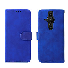 Funda de Cuero Cartera con Soporte Carcasa L01Z para Sony Xperia PRO-I Azul