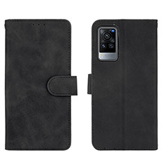 Funda de Cuero Cartera con Soporte Carcasa L01Z para Vivo X60 Pro 5G Negro