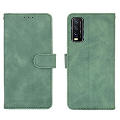 Funda de Cuero Cartera con Soporte Carcasa L01Z para Vivo Y12s Verde