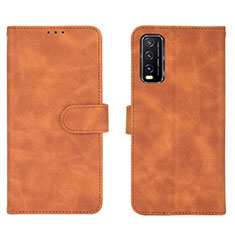 Funda de Cuero Cartera con Soporte Carcasa L01Z para Vivo Y20s Marron