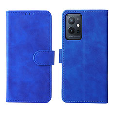 Funda de Cuero Cartera con Soporte Carcasa L01Z para Vivo Y55s 5G Azul