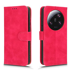 Funda de Cuero Cartera con Soporte Carcasa L01Z para Xiaomi Mi 13 Ultra 5G Rosa Roja