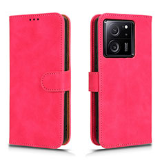 Funda de Cuero Cartera con Soporte Carcasa L01Z para Xiaomi Mi 13T Pro 5G Rosa Roja