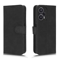 Funda de Cuero Cartera con Soporte Carcasa L01Z para Xiaomi Poco F5 5G Negro