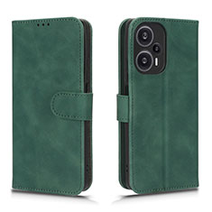 Funda de Cuero Cartera con Soporte Carcasa L01Z para Xiaomi Poco F5 5G Verde
