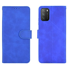 Funda de Cuero Cartera con Soporte Carcasa L01Z para Xiaomi Poco M3 Azul