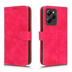 Funda de Cuero Cartera con Soporte Carcasa L01Z para Xiaomi Poco X5 Pro 5G Rosa Roja