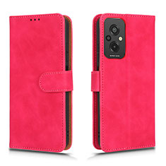 Funda de Cuero Cartera con Soporte Carcasa L01Z para Xiaomi Redmi 11 Prime 4G Rosa Roja