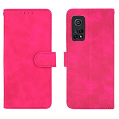 Funda de Cuero Cartera con Soporte Carcasa L01Z para Xiaomi Redmi K30S 5G Rosa Roja