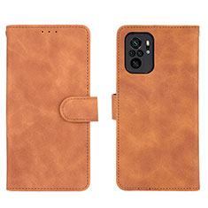 Funda de Cuero Cartera con Soporte Carcasa L01Z para Xiaomi Redmi Note 10 4G Marron