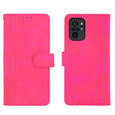 Funda de Cuero Cartera con Soporte Carcasa L01Z para Xiaomi Redmi Note 10 4G Rosa Roja