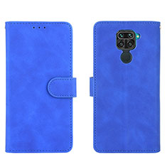 Funda de Cuero Cartera con Soporte Carcasa L01Z para Xiaomi Redmi Note 9 Azul