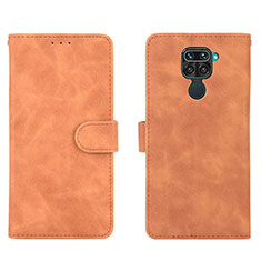 Funda de Cuero Cartera con Soporte Carcasa L01Z para Xiaomi Redmi Note 9 Marron