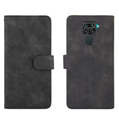 Funda de Cuero Cartera con Soporte Carcasa L01Z para Xiaomi Redmi Note 9 Negro