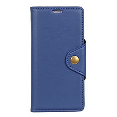 Funda de Cuero Cartera con Soporte Carcasa L02 para Alcatel 7 Azul