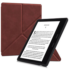 Funda de Cuero Cartera con Soporte Carcasa L02 para Amazon Kindle Oasis 7 inch Marron