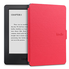 Funda de Cuero Cartera con Soporte Carcasa L02 para Amazon Kindle Paperwhite 6 inch Rojo