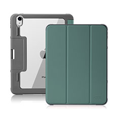 Funda de Cuero Cartera con Soporte Carcasa L02 para Apple iPad Air 5 10.9 (2022) Verde Noche