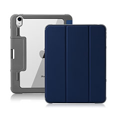 Funda de Cuero Cartera con Soporte Carcasa L02 para Apple New iPad Air 10.9 (2020) Azul Real