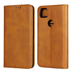 Funda de Cuero Cartera con Soporte Carcasa L02 para Google Pixel 4a Marron Claro