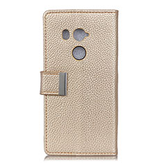 Funda de Cuero Cartera con Soporte Carcasa L02 para HTC U11 Eyes Oro